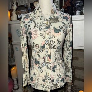 Lady Arrow vintage 1970’s floral button down shirt!  So hippie/boho! 🌺
